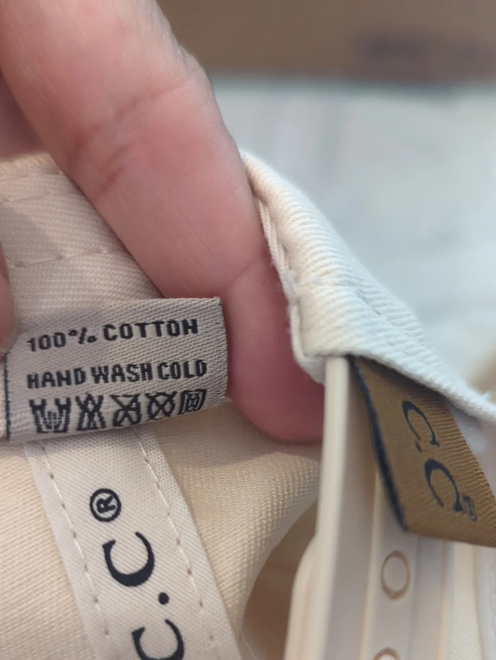 C.C Peach Beige  Baseball Cap with Rainbow Embroidery 100% Cotton OS